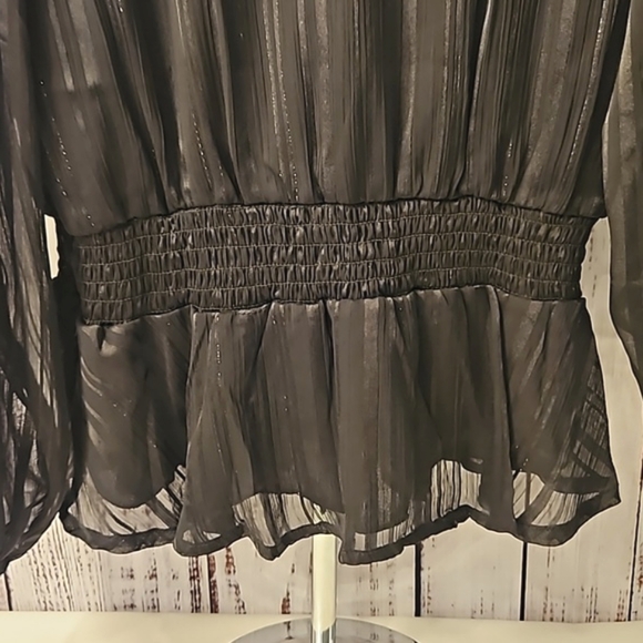 Jon & Anna Contemporary Semi-Sheer V-neck Blouse - Picture 8 of 10